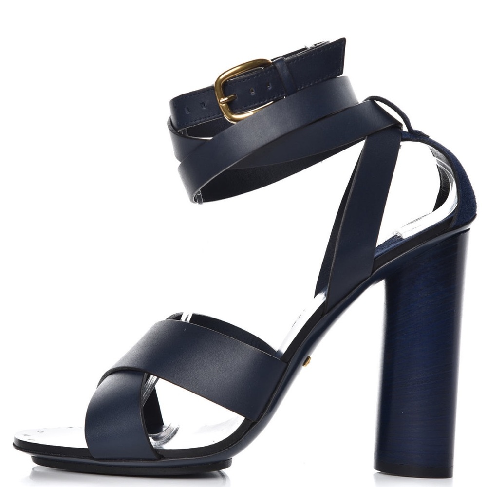 Gucci Blue Sandals with Cross-Strap Design